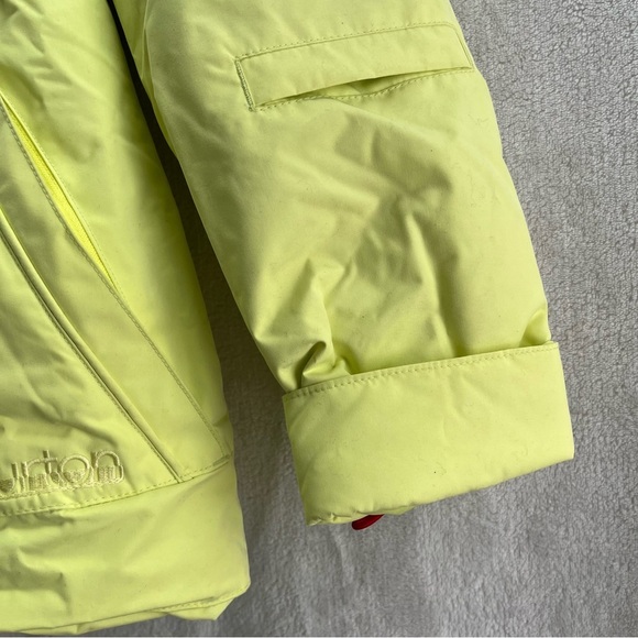 Burton DryRide Neon Green Women Ski Snow Jacket Sz Small Full Zip/Button Y2K - Picture 5 of 14